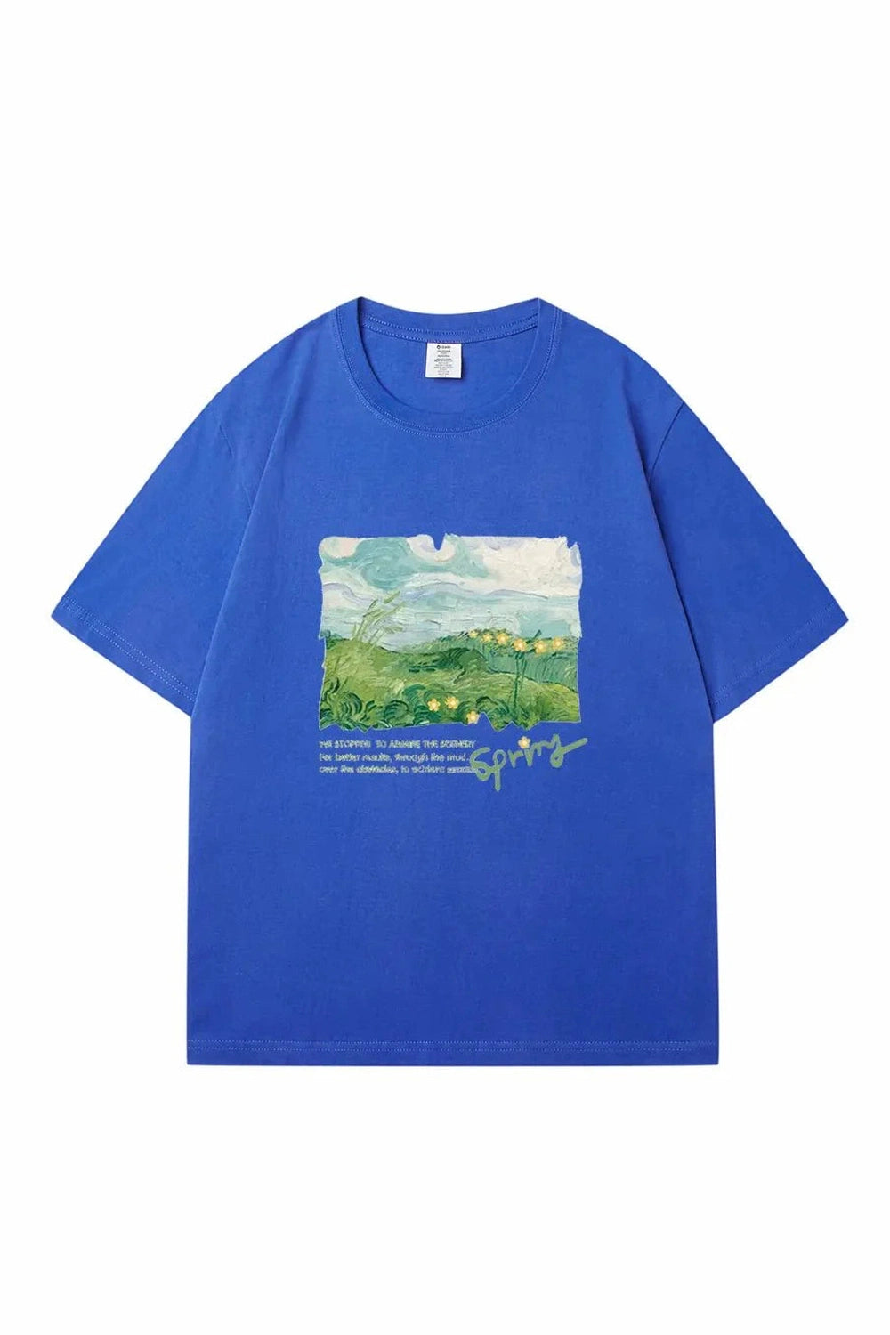 Y2k Green Print Oversized Street T-shirt