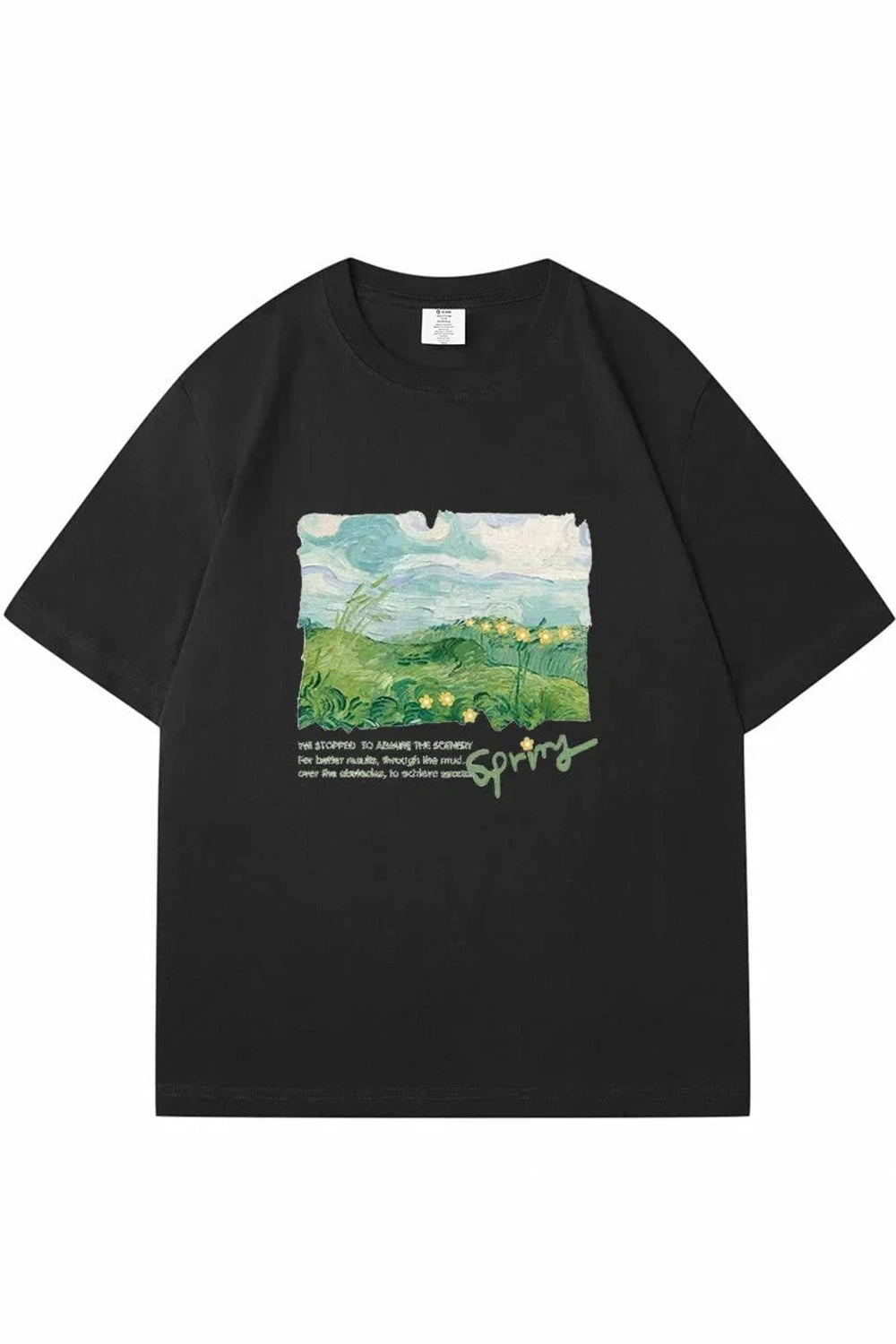 Y2k Green Print Oversized Street T-shirt
