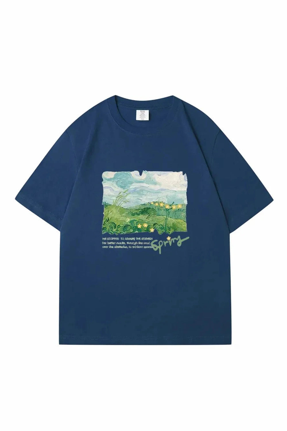 Y2k Green Print Oversized Street T-shirt