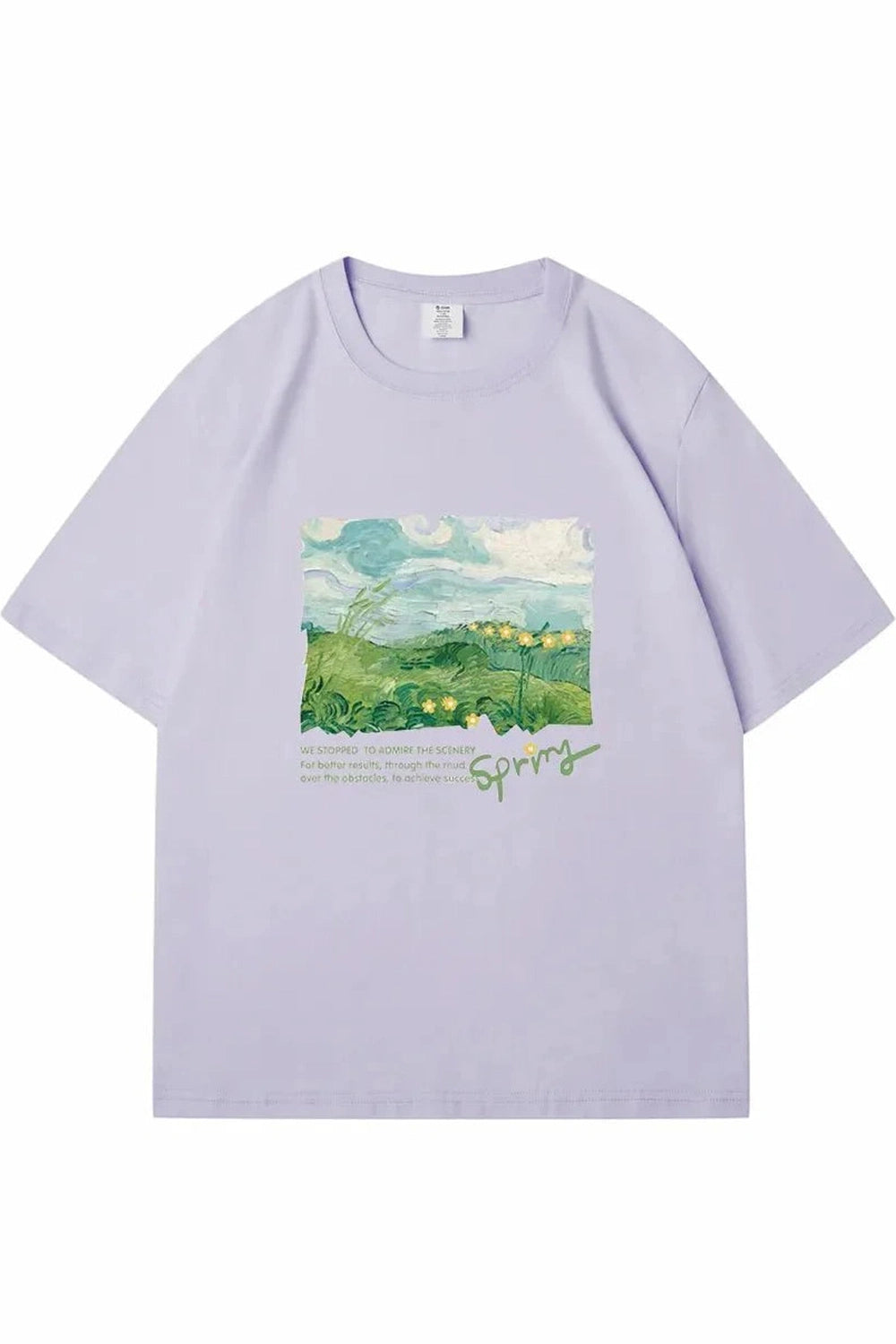 Y2k Green Print Oversized Street T-shirt