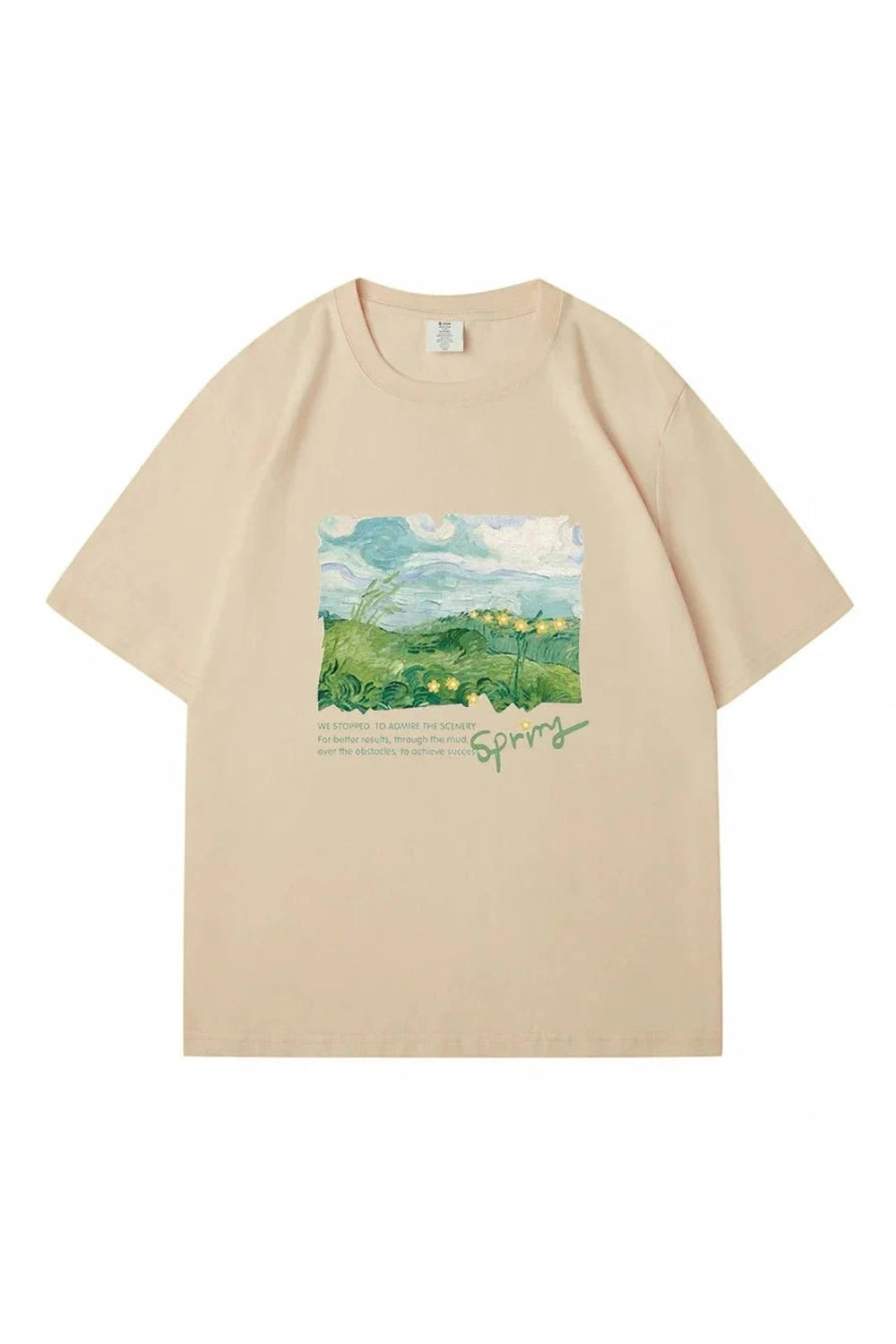 Y2k Green Print Oversized Street T-shirt