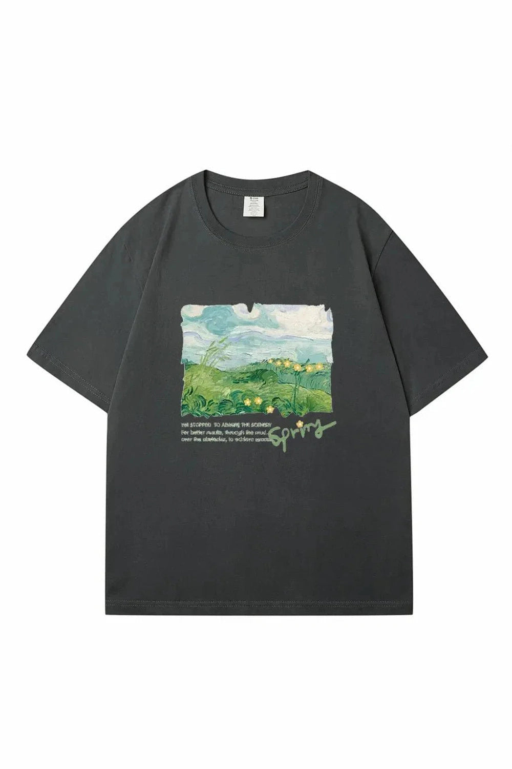 Y2k Green Print Oversized Street T-shirt