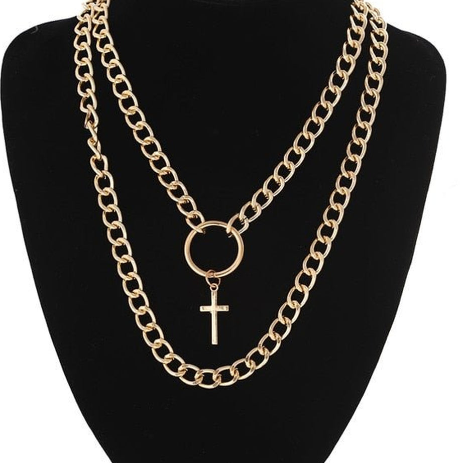 Y2k Grunge Aesthetic Cross Necklace