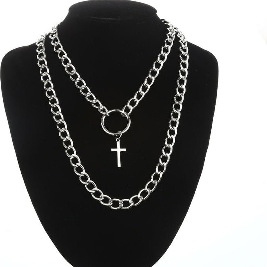 Y2k Grunge Aesthetic Cross Necklace