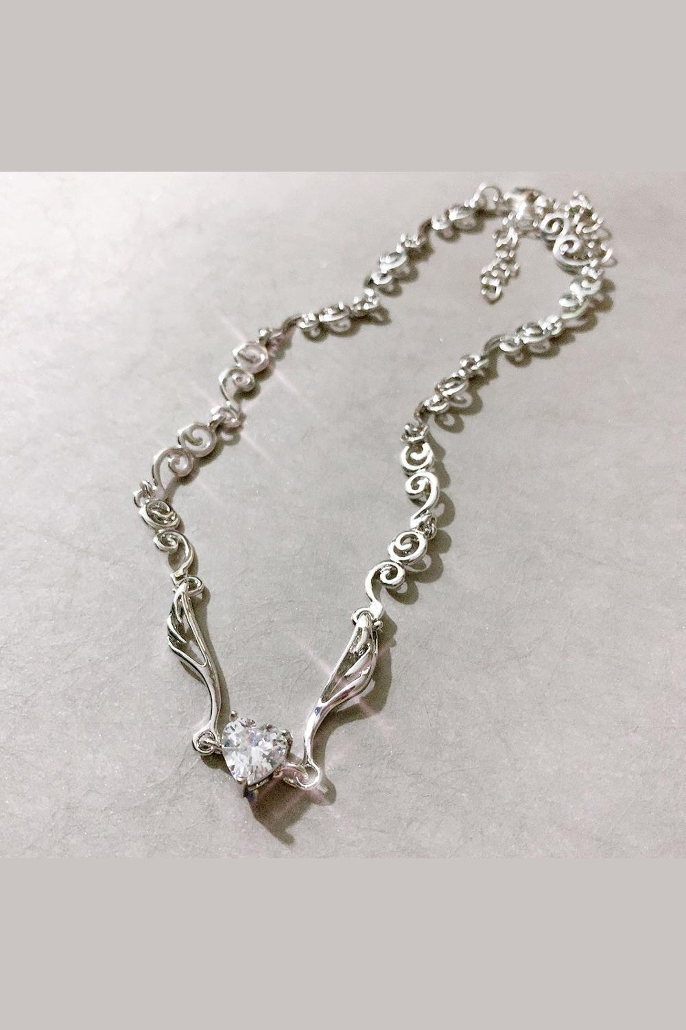 Y2k Grunge Aesthetic Heart Crystal Necklace