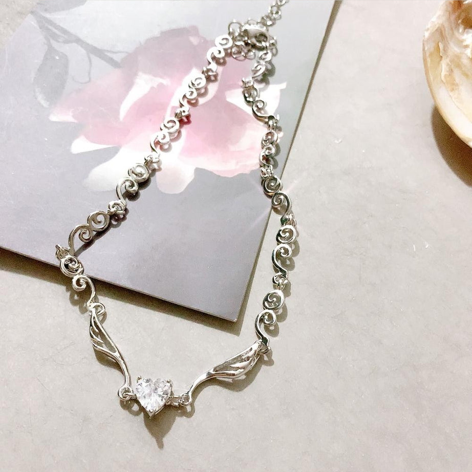 Y2k Grunge Aesthetic Heart Crystal Necklace