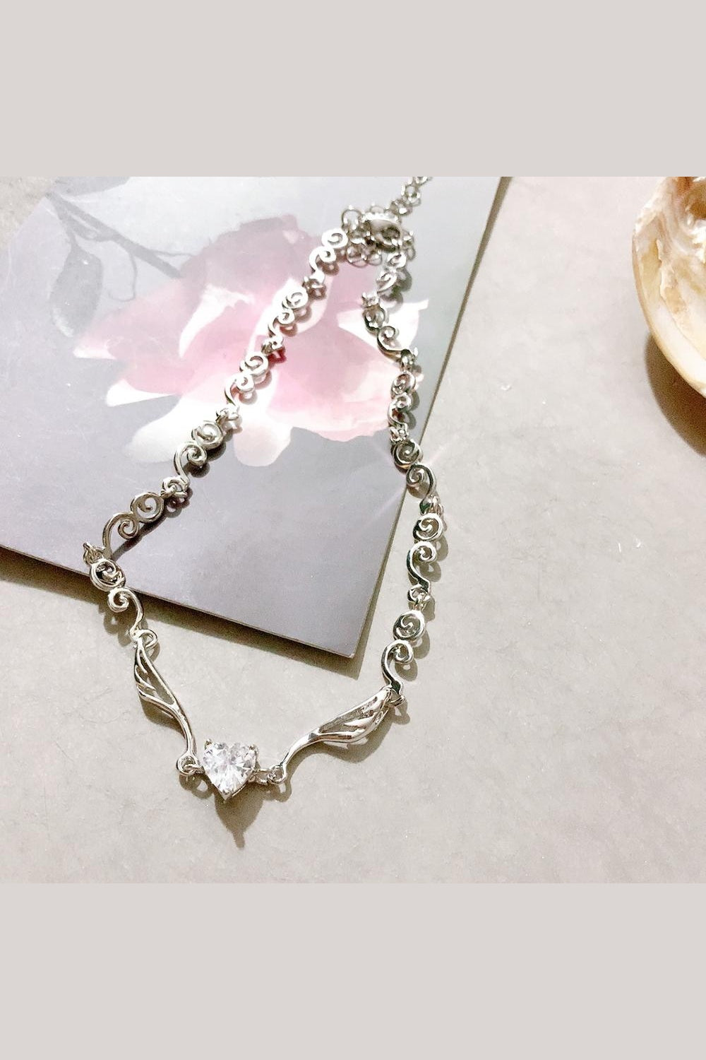 Y2k Grunge Aesthetic Heart Crystal Necklace