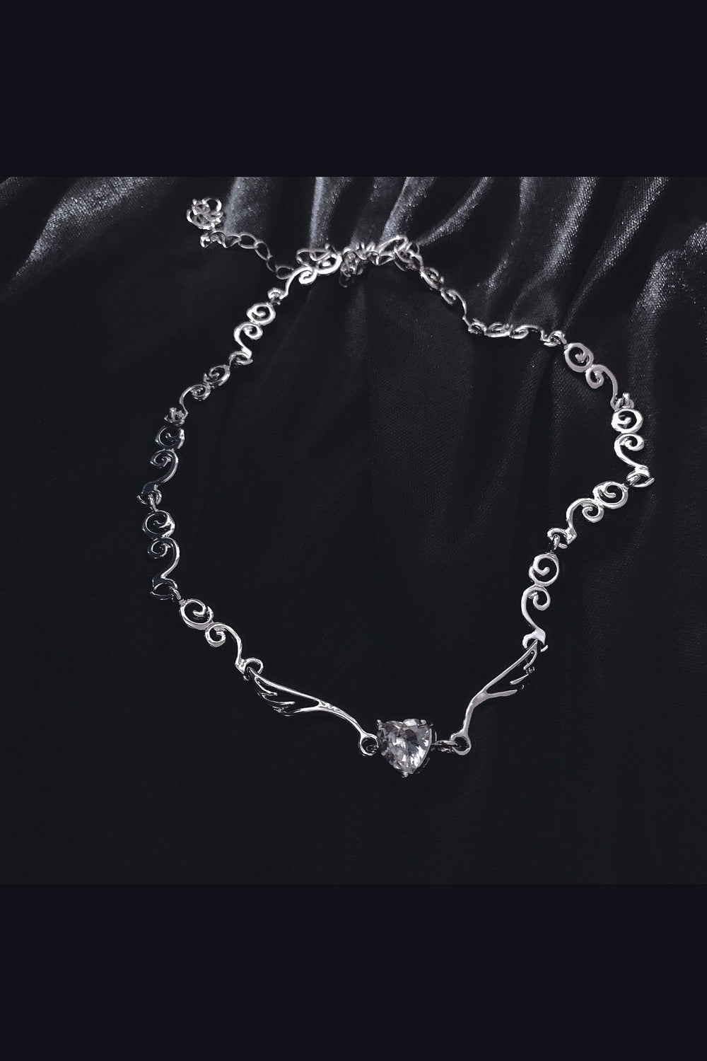 Y2k Grunge Aesthetic Heart Crystal Necklace