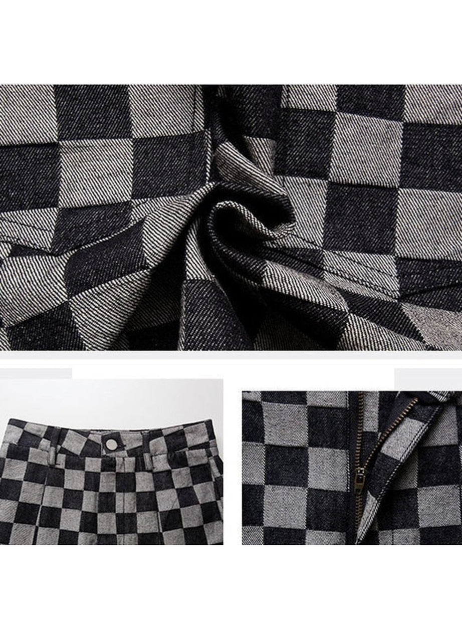 Y2k Grunge Checkered Mini Skirt