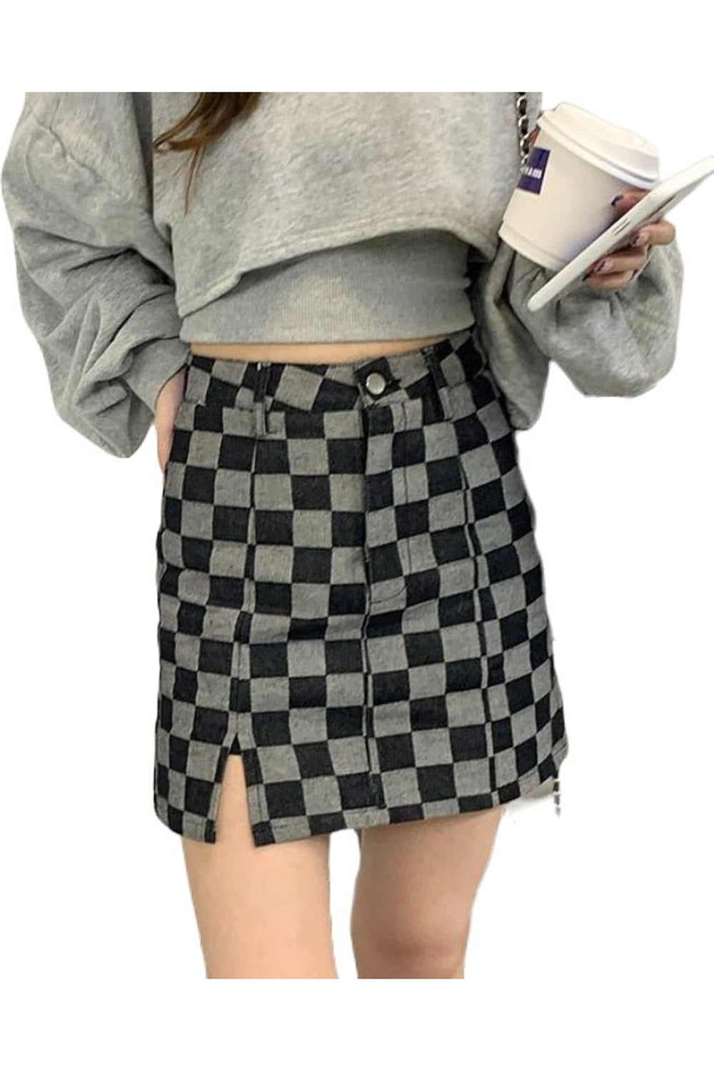 Y2k Grunge Checkered Mini Skirt