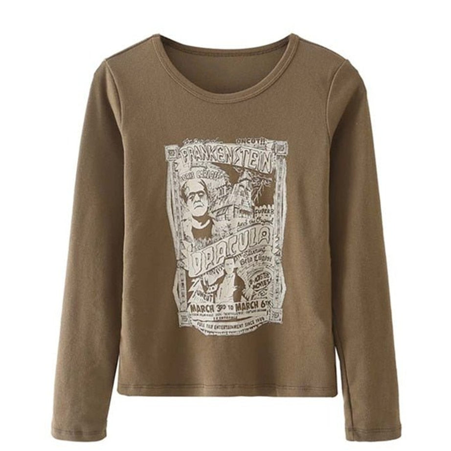 Y2k Grunge Cotton Long Sleeve T-shirt