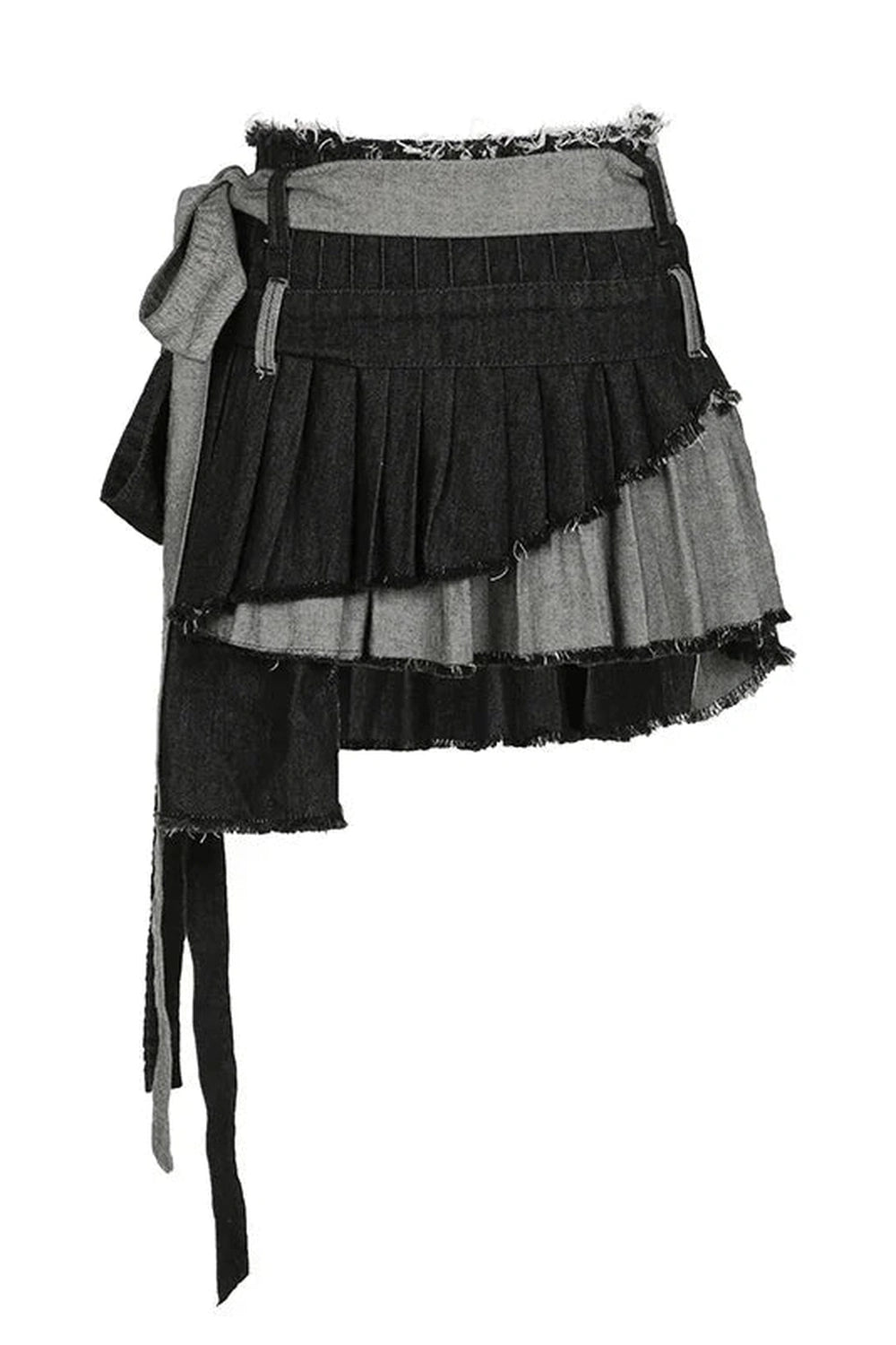 Y2k Grunge Denim Pleated Skirt