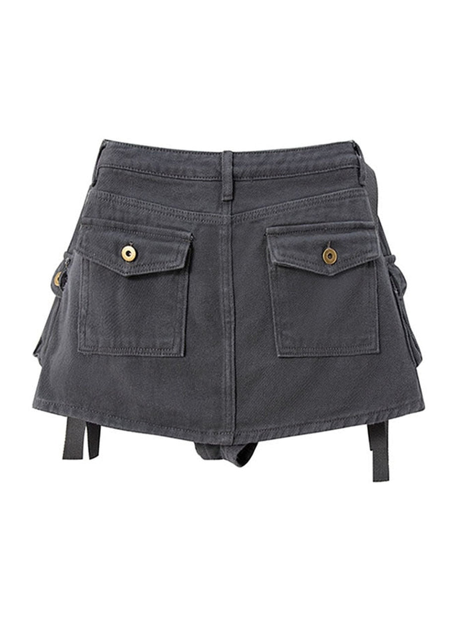Y2k Grunge Grey Mini Skirt