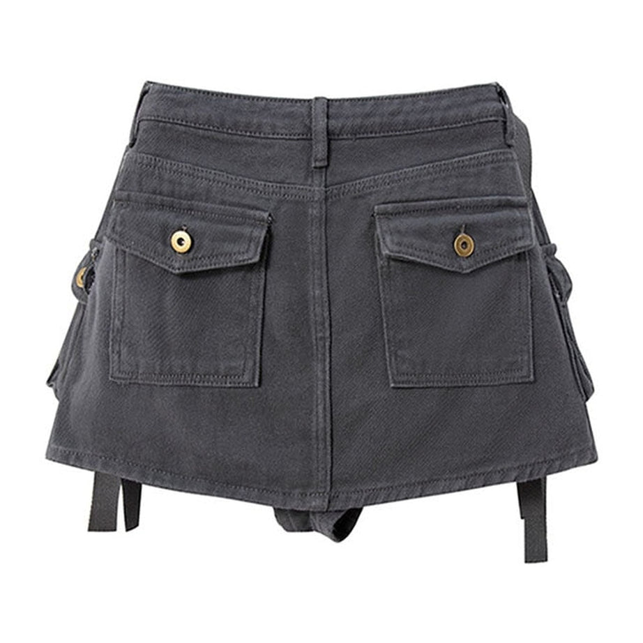 Y2k Grunge Grey Mini Skirt