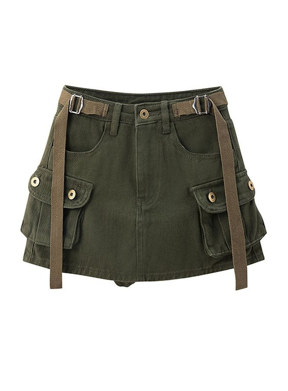 Y2k Grunge Grey Mini Skirt