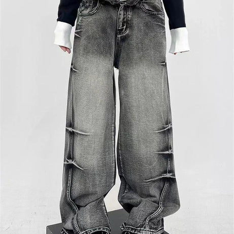 Grunge High - Waisted Baggy Pants - Pants