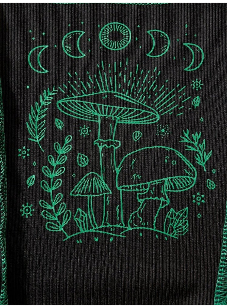 Y2k Grunge Mushrooms Crop Top