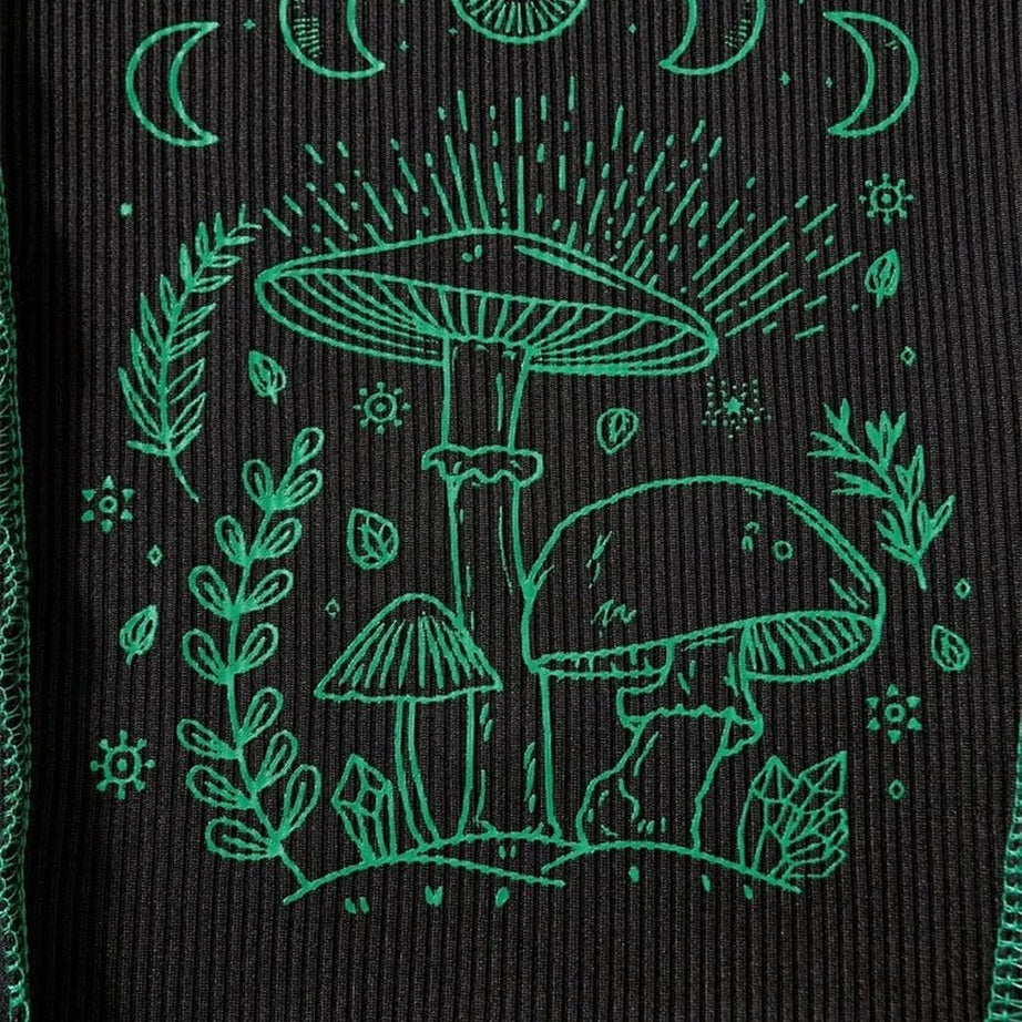 Y2k Grunge Mushrooms Crop Top