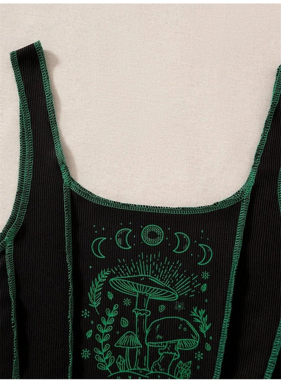 Y2k Grunge Mushrooms Crop Top