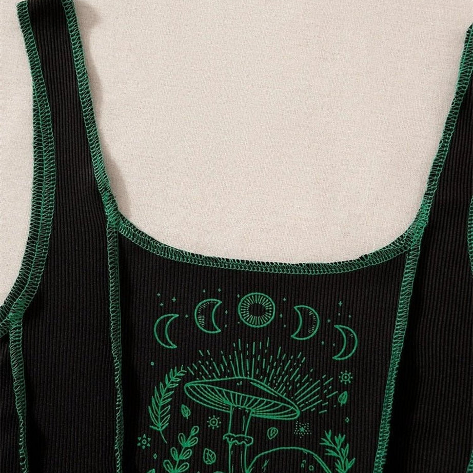 Y2k Grunge Mushrooms Crop Top