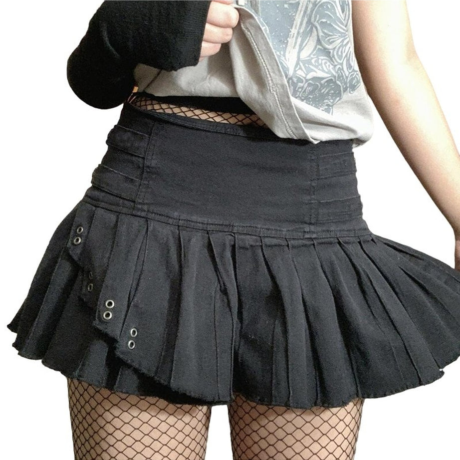 Y2k Grunge Pleated Skirt