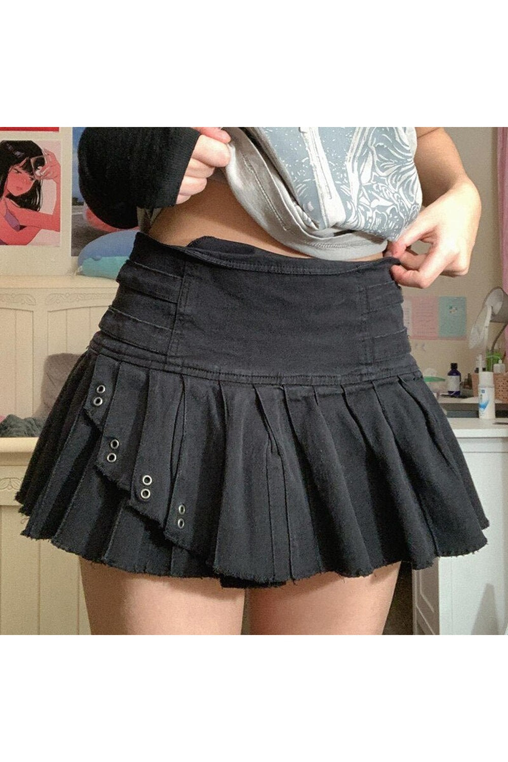 Y2k Grunge Pleated Skirt
