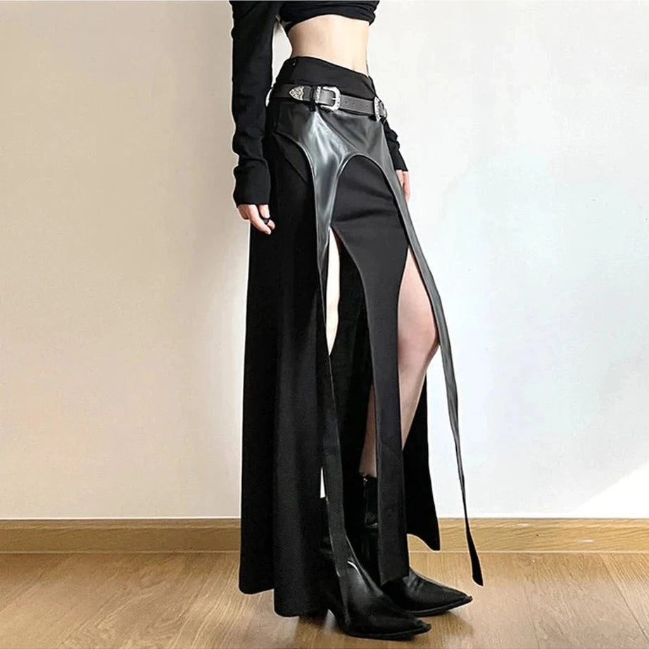 Y2k Grunge Punk Irregular Long Skirt