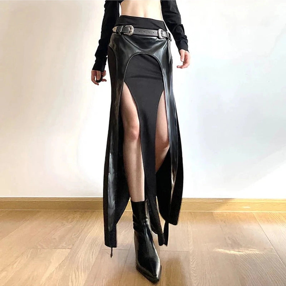 Y2k Grunge Punk Irregular Long Skirt