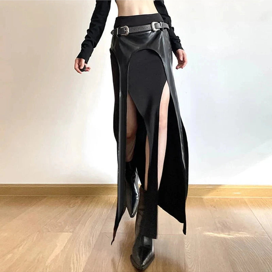Y2k Grunge Punk Irregular Long Skirt