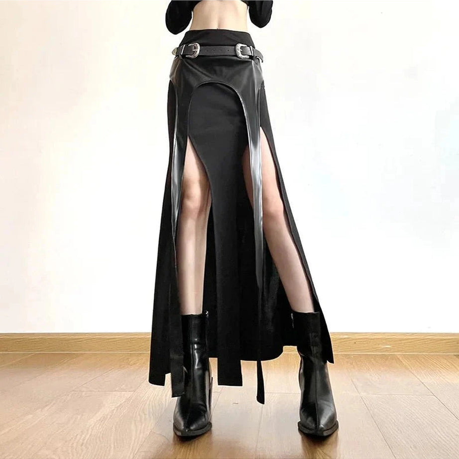 Y2k Grunge Punk Irregular Long Skirt