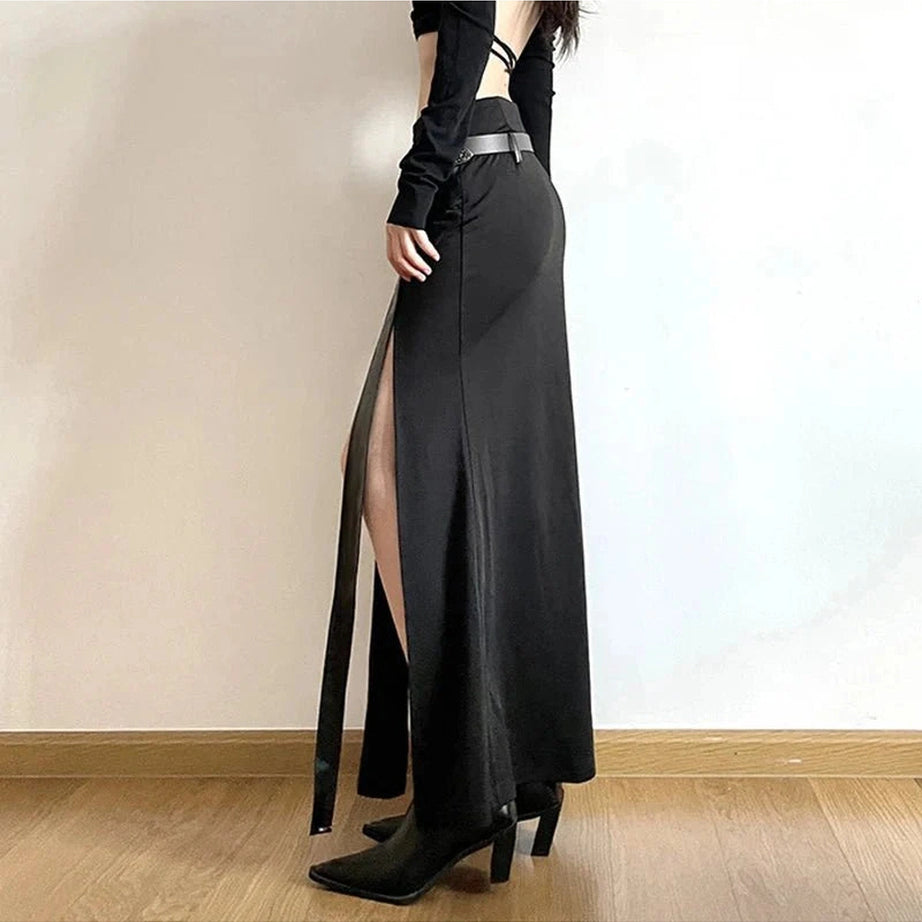 Y2k Grunge Punk Irregular Long Skirt