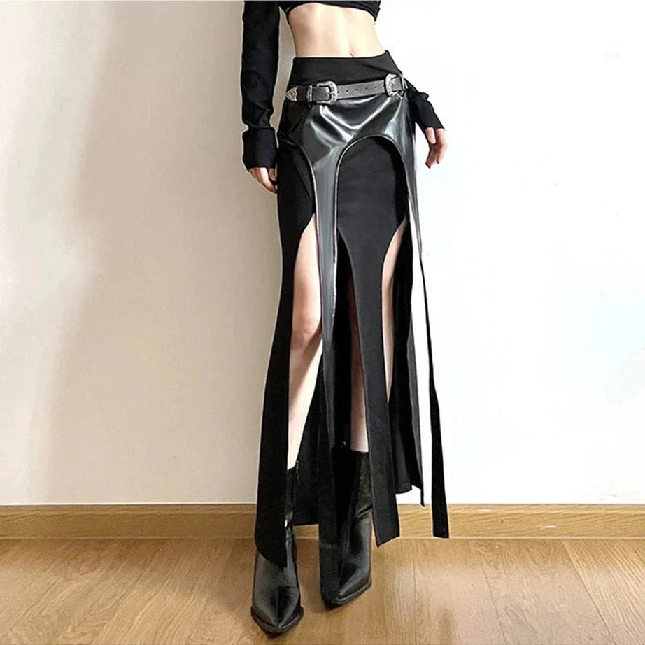 Y2k Grunge Punk Irregular Long Skirt