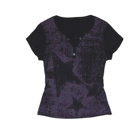 Grunge Purple Graphic T - Shirt - T - Shirts