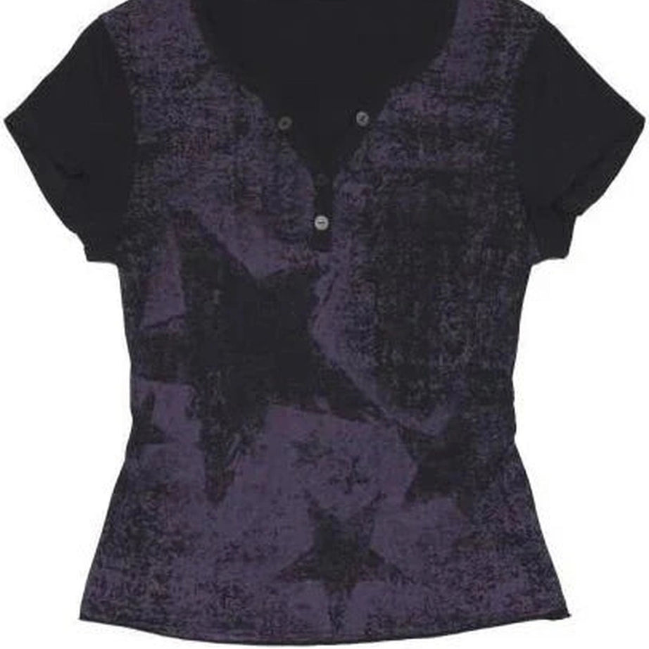 Y2k Grunge Purple Graphic T-Shirt