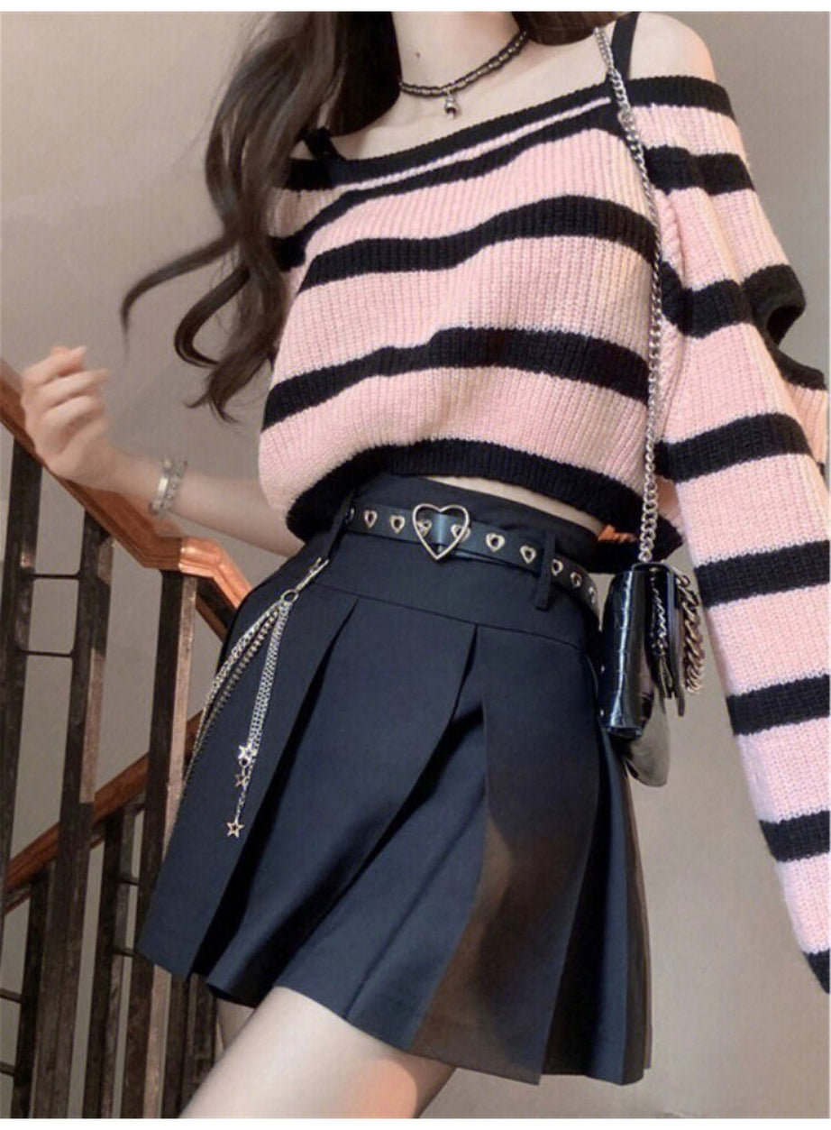 Y2k Grunge Stripe Knit Sweater