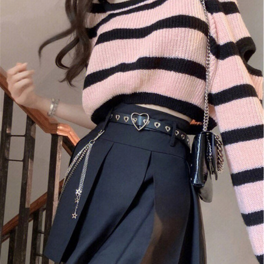 Y2k Grunge Stripe Knit Sweater