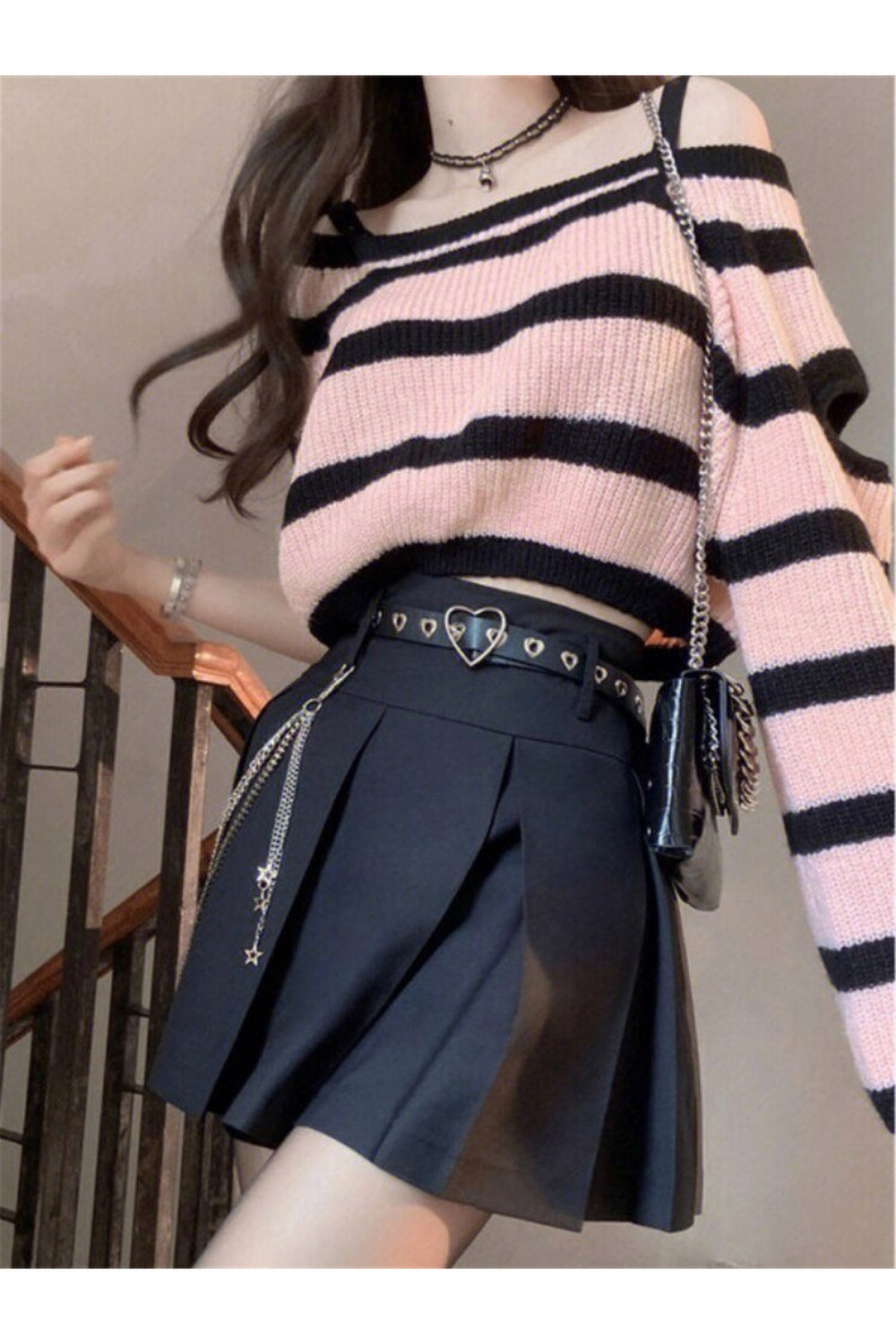 Y2k Grunge Stripe Knit Sweater