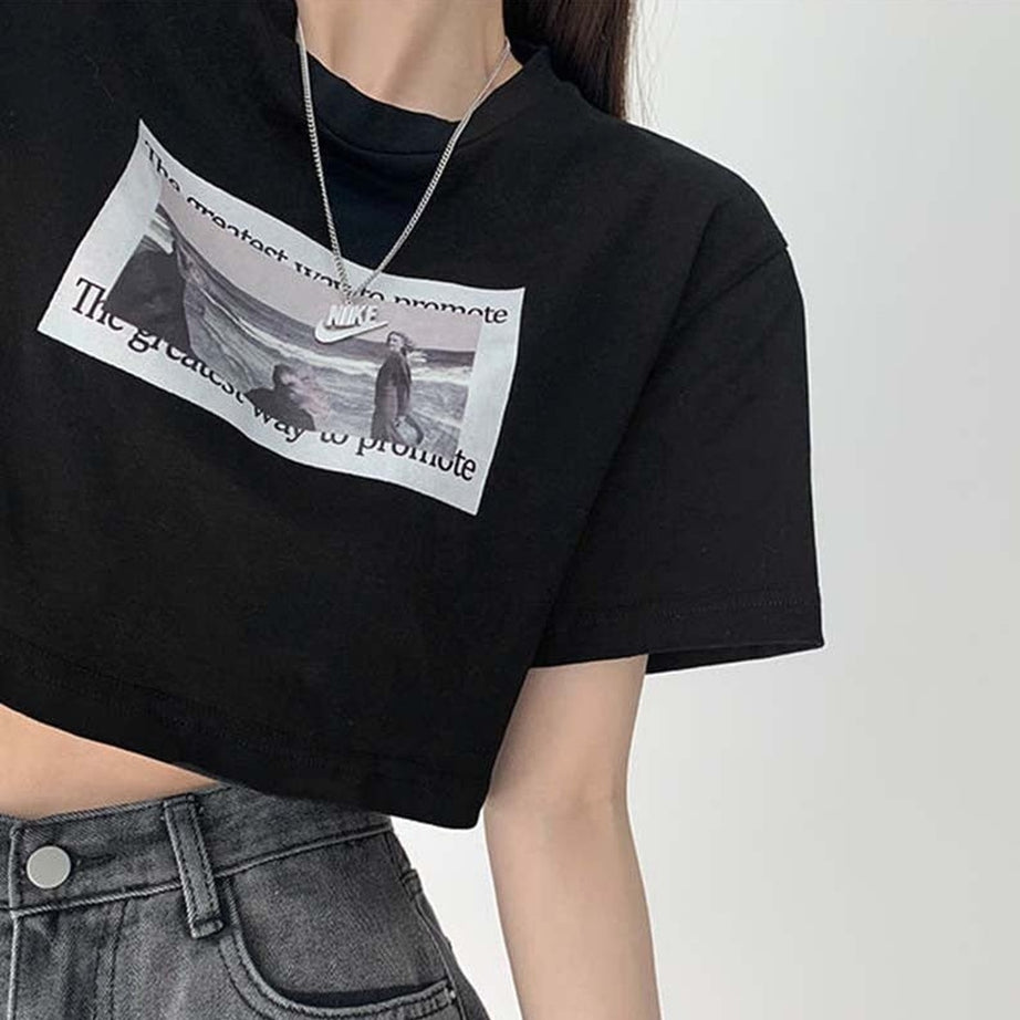 Y2k Acubi Style Cotton Crop Top