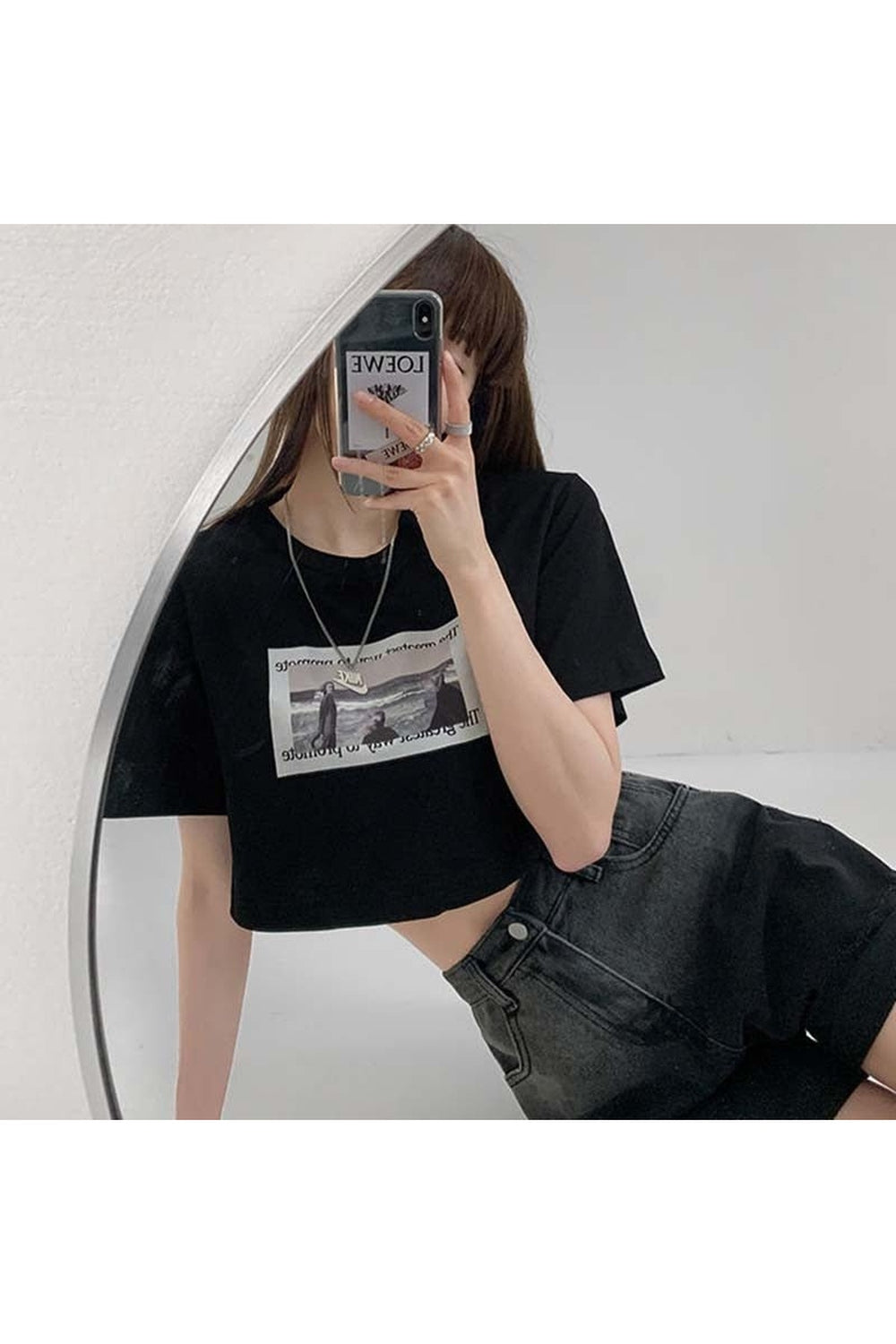 Y2k Acubi Style Cotton Crop Top