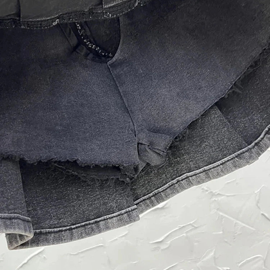 Y2k Grunge Utility Pocket Denim Skirt