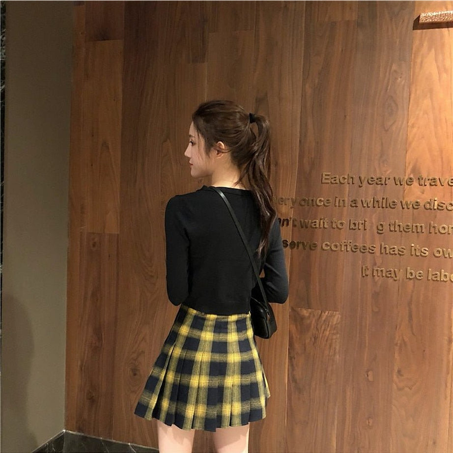 Y2k Harajuku Fashion Cute Plaid Skirt