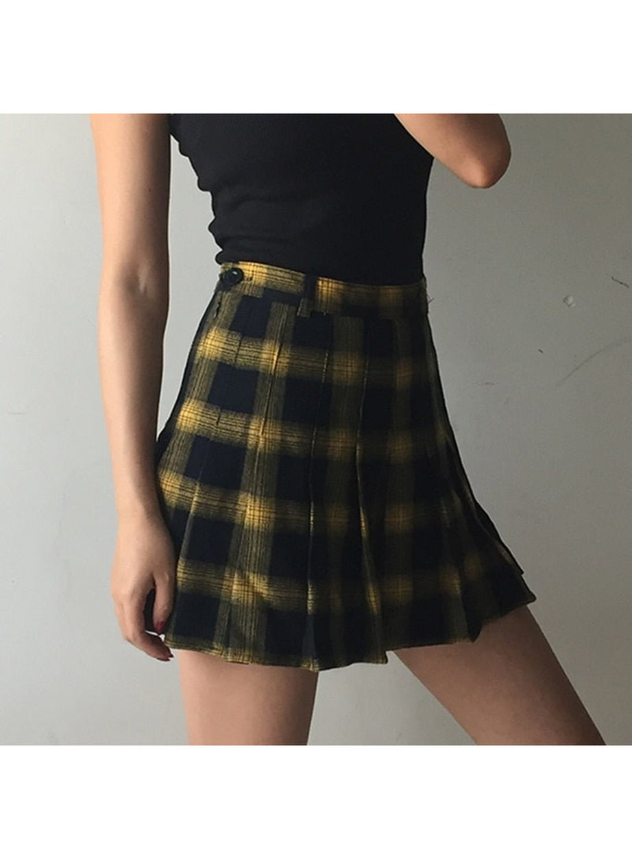 Y2k Harajuku Fashion Cute Plaid Skirt