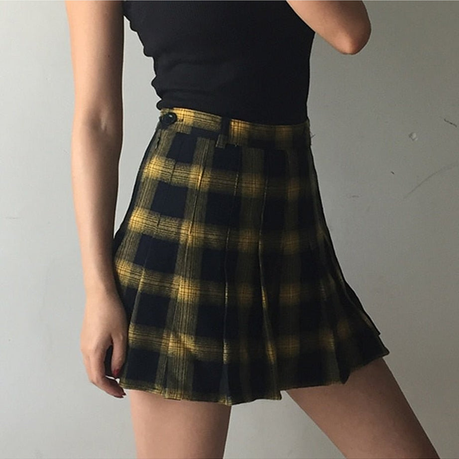 Y2k Harajuku Fashion Cute Plaid Skirt