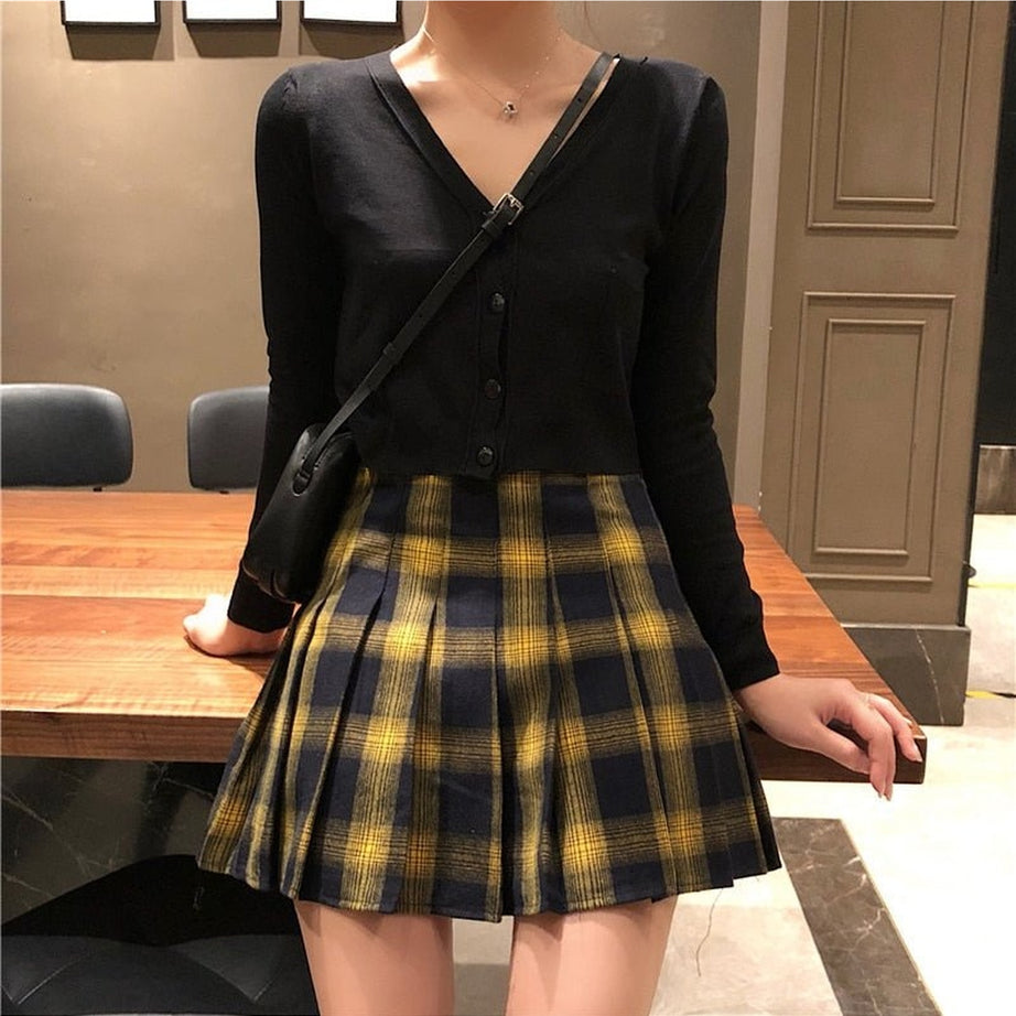 Y2k Harajuku Fashion Cute Plaid Skirt