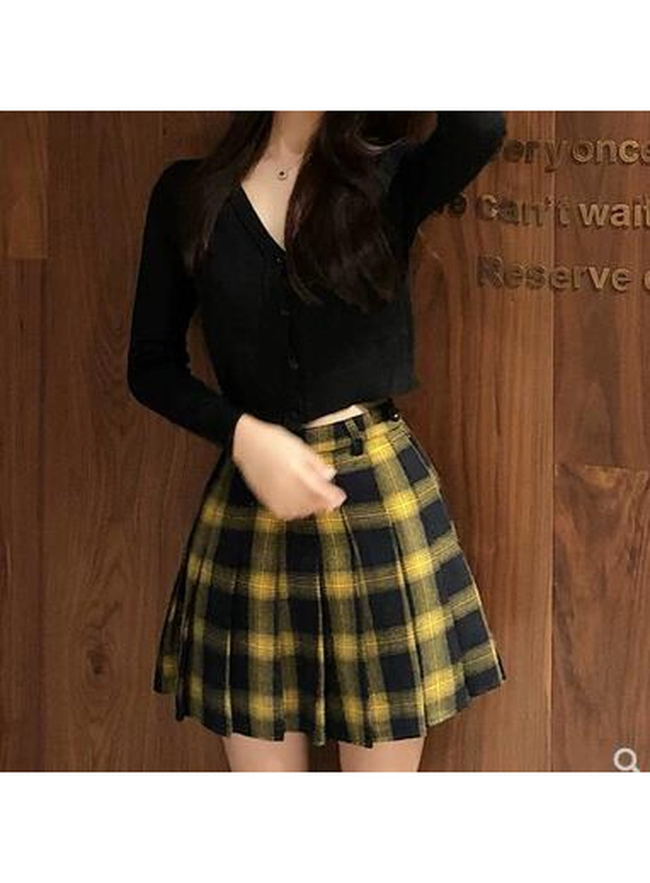 Y2k Harajuku Fashion Cute Plaid Skirt