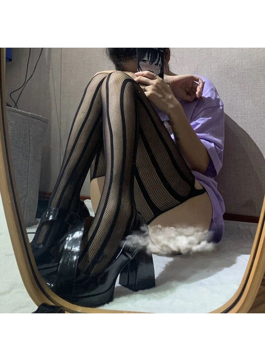 Y2k Harajuku Hollow out Fishnet Tights