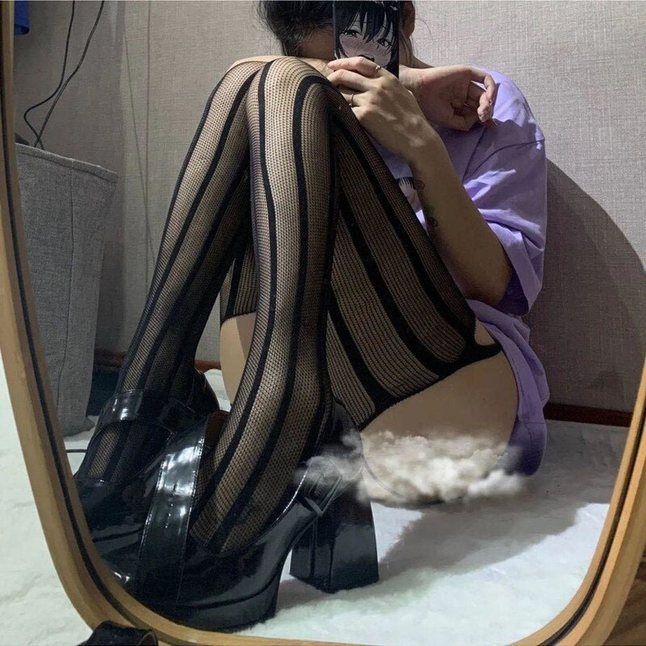 Y2k Harajuku Hollow out Fishnet Tights