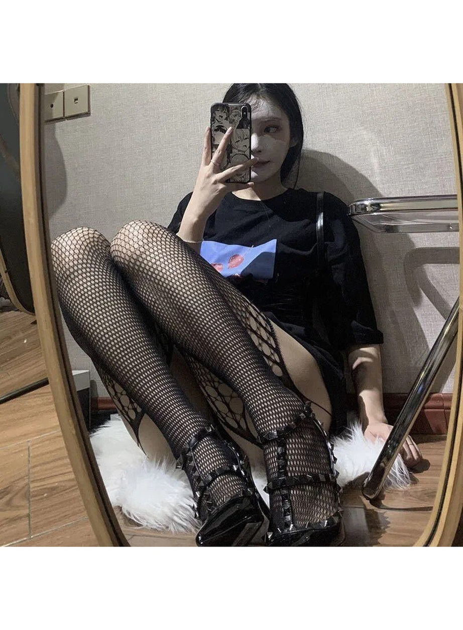 Y2k Harajuku Hollow out Fishnet Tights