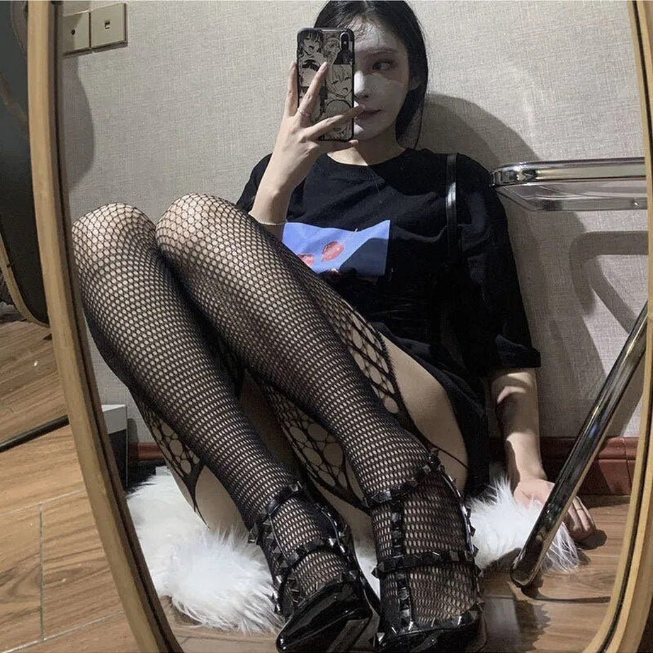 Y2k Harajuku Hollow out Fishnet Tights