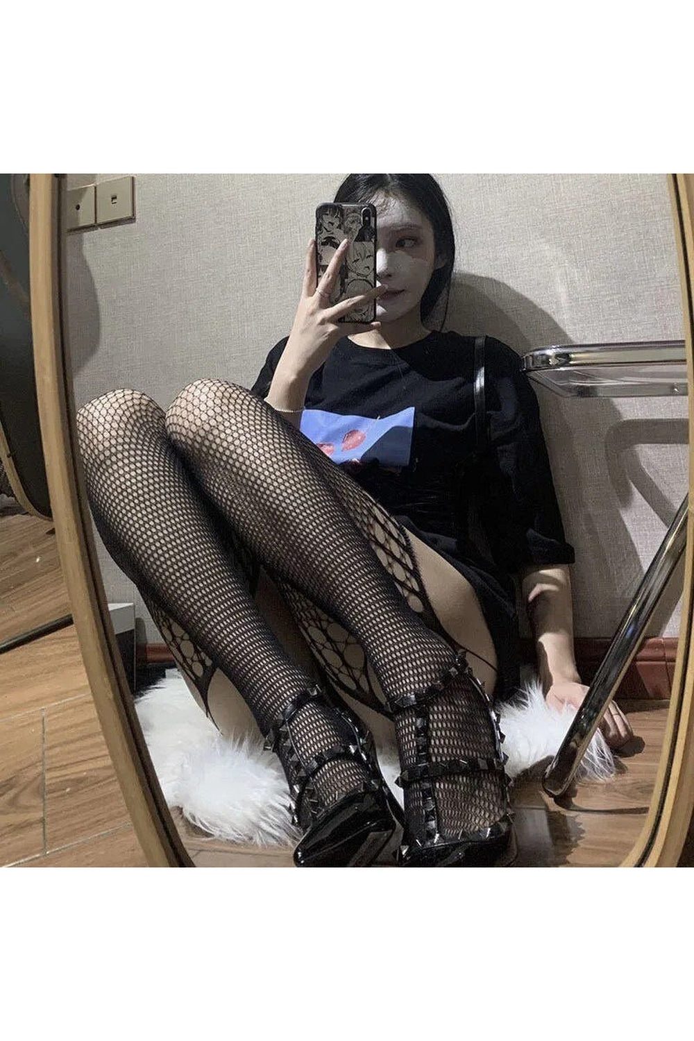 Y2k Harajuku Hollow out Fishnet Tights